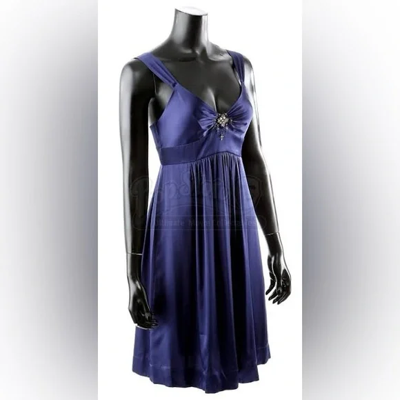 ASO Alice Cullen Twilight New Moon Rebecca Taylor Navy/Purple Dress size 2 - Picture 2 of 8